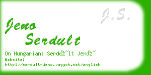 jeno serdult business card